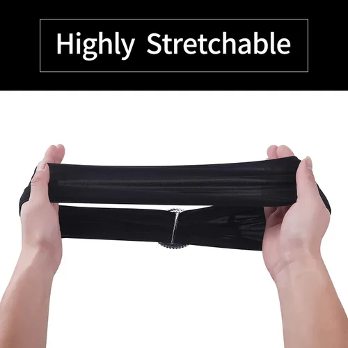 Vista 6 de Peomeise - 25 bandas elásticas de elastano negro para sillas con hebilla deslizante, para decoración de bodas y fiestas