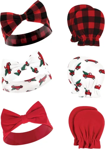 Vista 33 de Hudson Baby Conjunto de diadema de algodón y manoplas para rascar para bebé