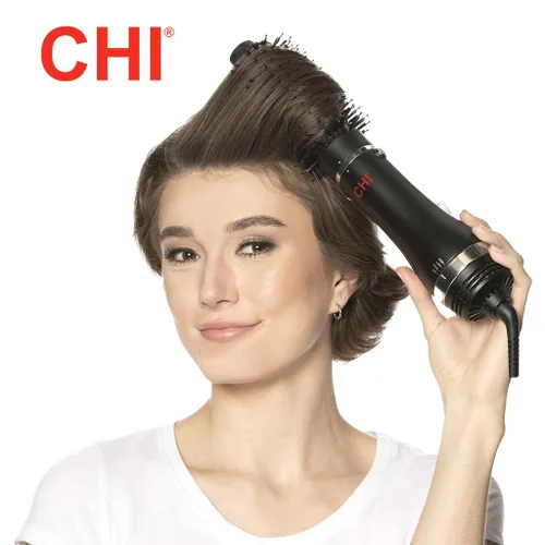 Vista 4 de CHI Cepillo redondo 3 en 1 para secado de pelo, cepillo secador de pelo para cabello liso y sin encrespamiento, 3 cabezales de cepillo