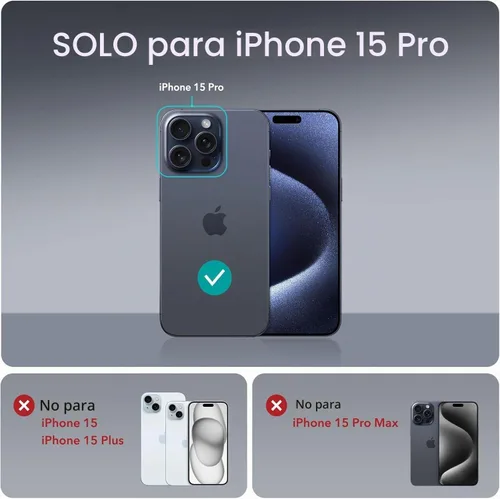 Vista 3 de ESR para iPhone 15 Pro, Funda Compatible con MagSafe, Protección de Grado Militar, Resistente al Amarilleo, Parte Posterior Resistente a