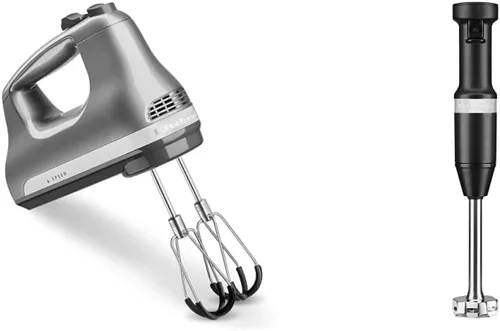 Vista 8 de KitchenAid Batidora de mano de 6 velocidades con batidores de borde flexible + batidora de mano con cable de velocidad variable KitchenAid Empire Red
