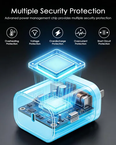 Vista 2 de Cargador AISNI USBC para iPhone Duo/18 Pro Max/17/16/15 Cargador de carga Azul