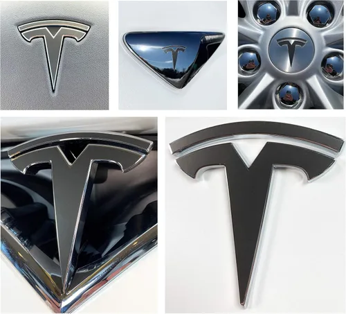Vista 42 de Calcomanía con logotipo para Tesla Model S, Nosecone, juego de 14 piezas (verde brillante)