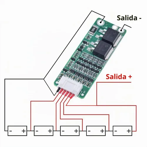 Vista 6 de 5S 18V 21V 15A 18650 Cargador PCB BMS Placa de Protección