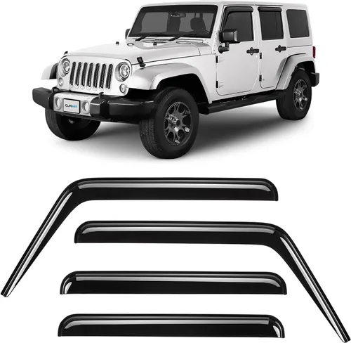 Vista 11 de CLIM ART - Protectores de lluvia increíblemente duraderos para Jeep Cherokee 2014-2023, deflectores de ventana originales con cinta adhesiva
