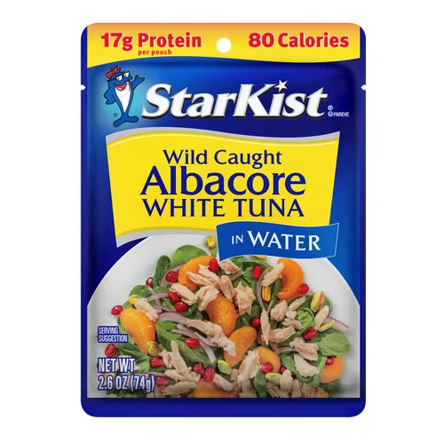 Vista 4 de StarKist Wild Caught Albacore Atún blanco en agua, bolsa de 2.6 onzas, paquete de 24