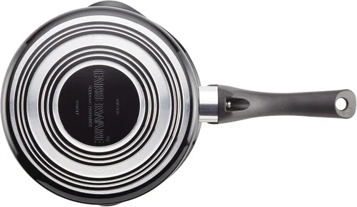 Vista 6 de Farberware Glide - Sartén antiadherente de cerámica de cobre con tapa, 3 cuartos de galón, color negro