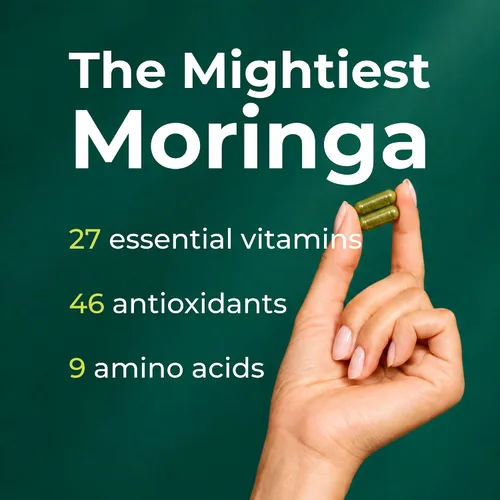 Vista 3 de Kuli Kuli Pure Organic Moringa Leaf Cápsulas de energía natural Superfood 60ct