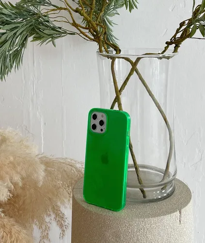 Vista 6 de FELONY CASE Funda para iPhone 14 Pro - Funda transparente verde neón, compatible con MagSafe - Funda protectora a prueba de golpes de 360° diseñada