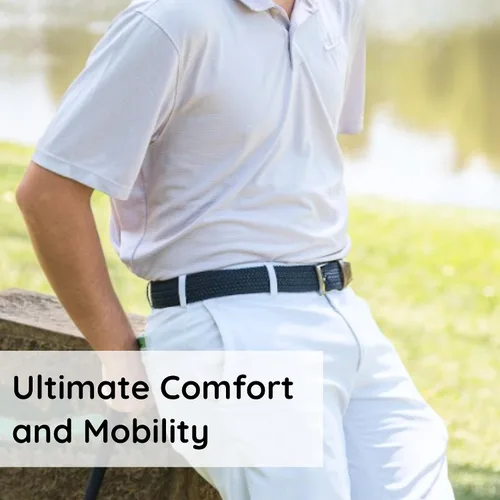 Vista 4 de Mens Braided Stretch Belt Adjustable Woven Golf Belt for Casual, Work, and Active Wear