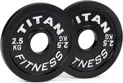 Vista 13 de Titan Fitness Olympic Calibrated Steel Powerlifting Plates, Machine Precision Steel Discs