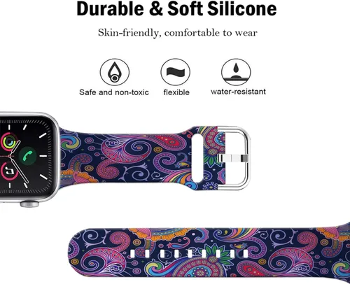 Vista 3 de Correas de reloj de silicona suave compatibles con Apple Watch de 1.496 in 1.575 in 1.614 in 1.654 in 1.732 in 1.772 in 1.811 in 1.929 in Ultra 2
