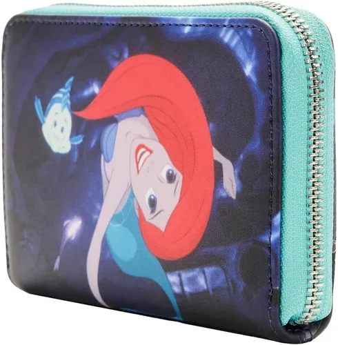 Vista 2 de Loungefly Disney The Little Mermaid Princess Scenes Series - Cartera con cremallera alrededor de la sirenita, talla única