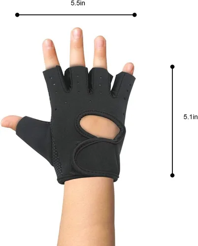 Vista 6 de Luwint Guantes de entrenamiento sin dedos para niños, guantes antideslizantes de fitness para niños, ciclismo, yoga, levantamiento de pesas, 1 par