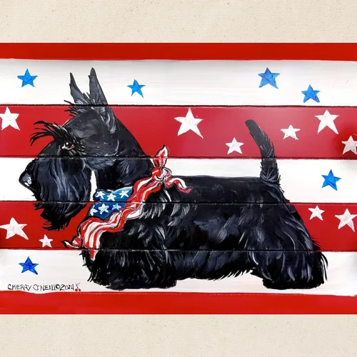 Vista 3 de CafePress American Scottie - Bolsa de compras de lona beige natural reutilizable