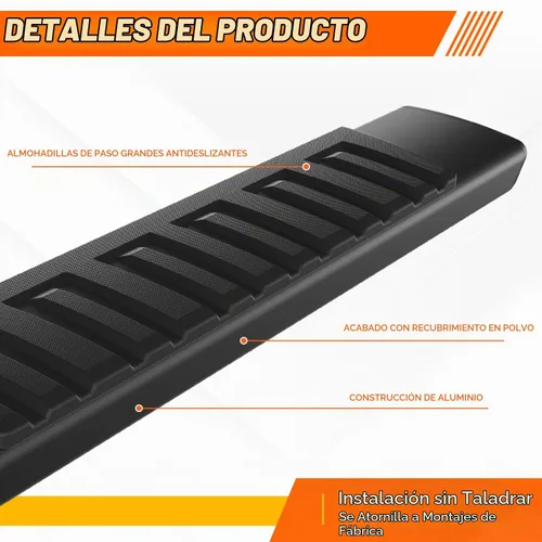 Vista 3 de Estribos de aluminio negro de 6 pulgadas, barras Nerf compatibles con Silverado Sierra 1500 2500 3500 Crew Cab 07-19