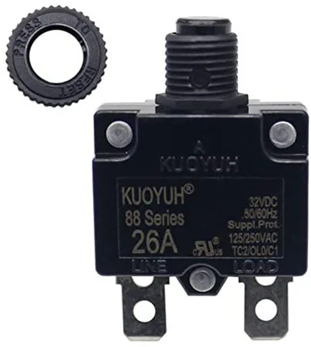 Vista 25 de KUOYUH Serie 88 125/250VAC 32VDC 50/60Hz Disyuntor de Sobrecarga Térmica 3-30A (3A)
