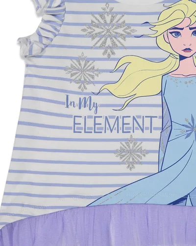 Vista 7 de Disney Frozen Princess Anna Elsa Baby Girls T-Shirt and Shorts Outfit Set Infant to Little Kid