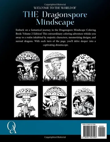 Vista 2 de The Dragonspore Mindscape Vol 2 Whimsical Coloring Therapy for Adults & Teens Featuring Cute Creepy & Spooky Fantasy Creatures for Stress Relief