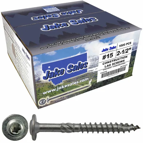 Vista 60 de Jake Sales Tornillo de retraso de construcción #14 x 1 - Tornillo de retraso estructural resistente con accionamiento Torx/Star Drive