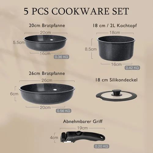 Vista 2 de GiPP Ceramic Pots and Pans Set