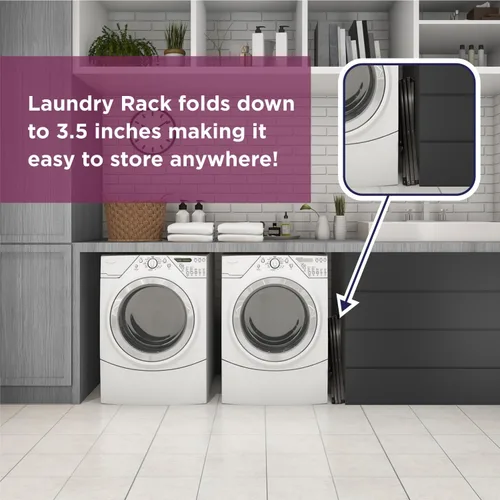 Vista 6 de BLACK+DECKER Organizador de lavandería extensible/plegable para secar ropa. Esencial para campamento/remolques o cualquier lugar donde seque la ropa