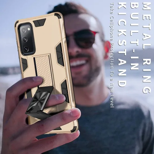 Vista 7 de Funda Samsung Galaxy S20 FE para Galaxy S20 FE 5G de grado militar con función atril integrada con soporte, resistente a prueba de golpes, funda