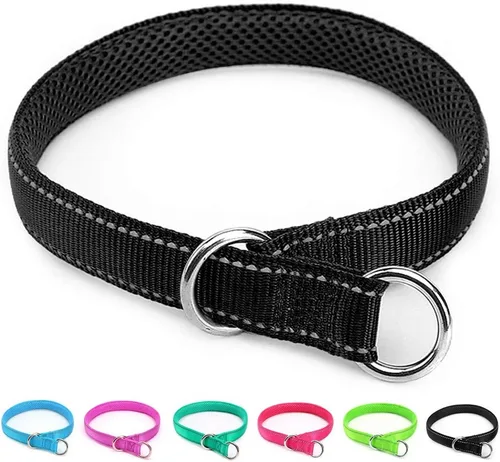 Vista 13 de Collar reflectante para perro, collar de perro con lazo para perros de 20 a 38 libras, collares de nailon con acolchado suave para entrenamiento