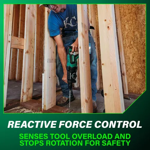 Vista 10 de Metabo HPT Martillo giratorio sin escobillas MultiVolt™ SDS Plus de 36 V con mango en D de 1-1/8 pulgadas, solo cuerpo de herramienta de martillo