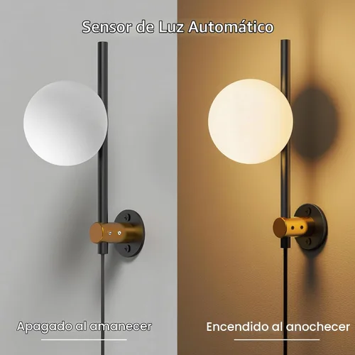Vista 2 de L LOHAS LED Las luces nocturnas se enchufan a la pared, luz nocturna Negro dorado