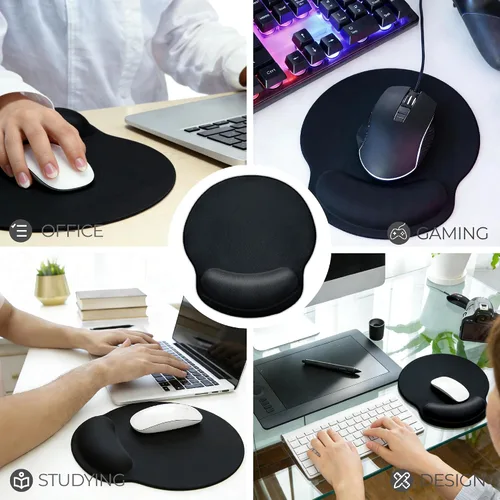 Vista 8 de Alfombrilla de mouse ergonómica con reposamuñecas, accesorios de escritorio de espuma viscoelástica para mujeres, alfombrilla de mouse