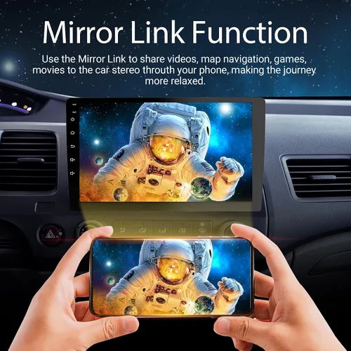 Vista 5 de Haudio Estéreo de coche de 9" con doble DIN - Radio de coche inalámbrico compatible con Apple CarPlay y Android Auto, radio de coche con pantalla