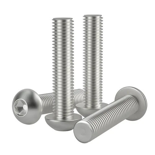 Vista 8 de Tornillo de 1/4-20 x 1, tornillos de cabeza de botón, acero inoxidable 304 (18-8), rosca completamente a máquina, unidad hexagonal Allen, paquete