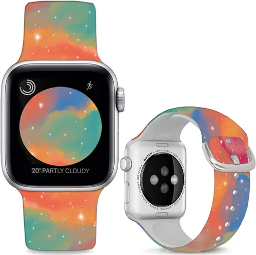 Vista 17 de Correas de reloj de silicona suave compatibles con Apple Watch de 1.496 in 1.575 in 1.614 in 1.654 in 1.732 in 1.772 in 1.811 in 1.929 in Ultra 2