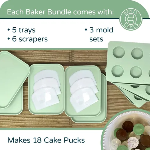 Vista 2 de Benty Cakes – El paquete de horneado CakePuck original – ¡Mejor que un Cake Pop! Haz postres cubiertos de chocolate – Silicona libre de BPA