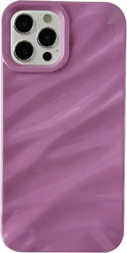 Vista 9 de Caseative Funda para iPhone 12 Pro, funda suave con forma de onda rizada con patrón de ondulación de agua (negro) Water Ripple Pattern Curly Wave