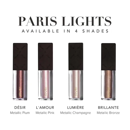 Vista 5 de Jouer Paris Lights - Sombra de ojos líquida metálica - Sombra de ojos en crema brillante de larga duración y a prueba de arrugas, acabado cromado