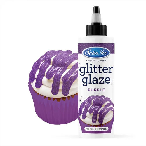 Vista 11 de Satin Ice Esmalte de purpurina negra (botella de 10 onzas) para decorar pasteles, cupcakes, brownies y donas