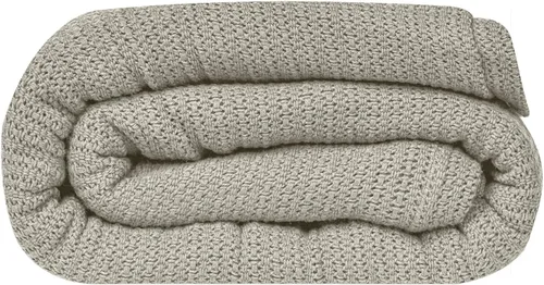 Vista 20 de Linteum Textile Supply Manta de tejido leno azul, tamaño Queen 100% algodón, ligera, cálida, esponjosa, suave y duradera, manta de cama premium