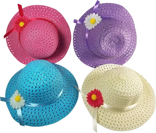 Vista 3 de Mariposa Twinkles Chicas Té Party Sombreros Bolsos Boas Juego de Vestir Juego para 4 Sombreros de Sol Disfraces