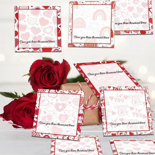 Vista 4 de 9 Piezas Notas Adhesivas de Corazón Notas Adhesivas de Corazón de San Valentín Autoadhesivas Blocs de Notas Adhesivas de San Valentín Pegajosas