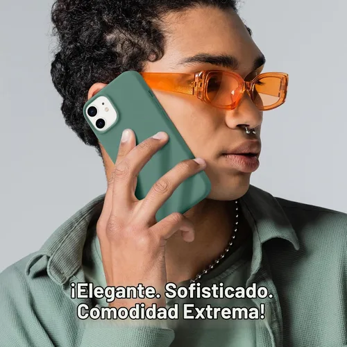 Vista 9 de GONEZ Funda de silicona magnética para iPhone 12 y iPhone 12 Pro, compatible con MagSafe, 1 protector de cámara + protector de pantalla; forro