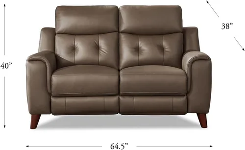 Vista 3 de Hydeline Torino Zero Gravity Power reclinable y reposacabezas de cuero de grano superior con puertos USB integrados, trufa, espuma viscoelástica