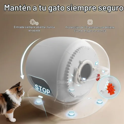Vista 6 de PETKIT Purobot Max 3 - Caja de arena automática con apertura grande, control de olores Caja de arena para gatos autolimpiante, control