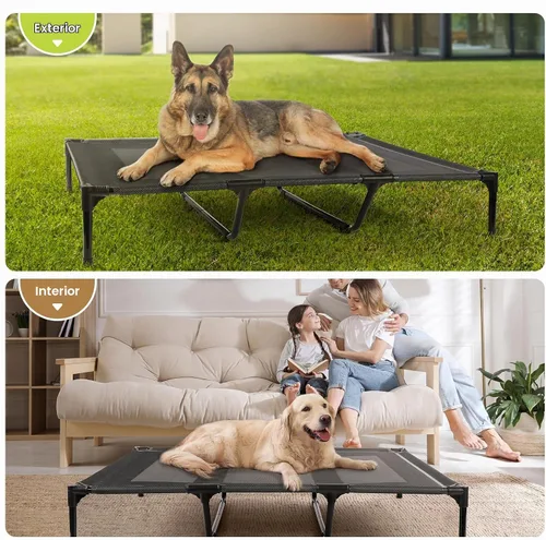 Vista 5 de petizer - Camas grandes para perros medianos, soporta hasta 100 libras, malla de enfriamiento transpirable y barras centrales fuertes, cama