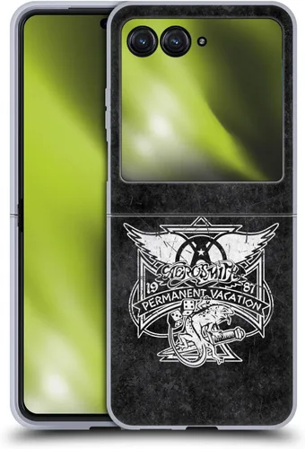 Vista 35 de Head Case Designs Officially Licensed Aerosmith 1987 Permanent Vacation Black and White Gel Case [Military Grade Protection] Compatible with Moto E7