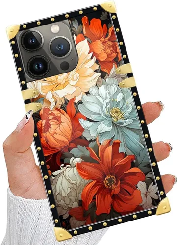 Vista 20 de Funda compatible con iPhone 14 Pro Max (6.7 pulgadas), hermosa mariposa Flosers dorada, de lujo, suave TPU duro, parte trasera de policarbonato