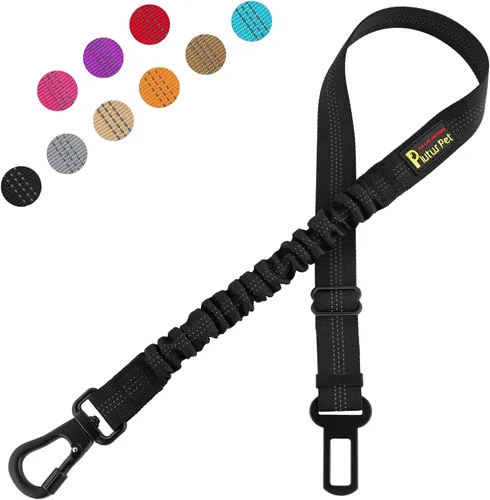 Vista 13 de Plutus Pet Cinturón de seguridad para perro para el coche, arnés de coche ajustable para perros con clip de mosquetón, cinturón de seguridad Beige