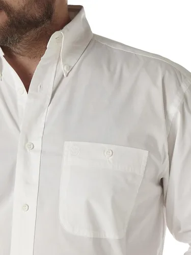 Vista 3 de Wrangler Camisa de manga larga con botones y un bolsillo para hombre, Azul