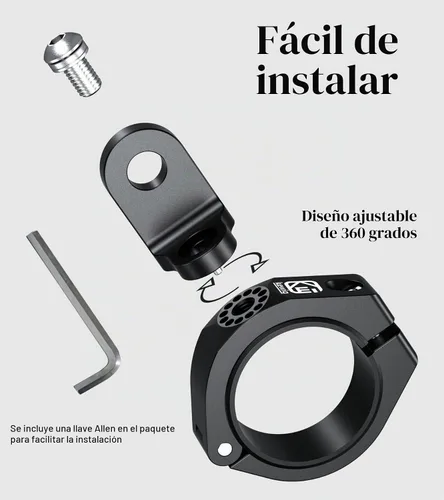 Vista 9 de BRCOVAN Soporte de bandera de látigo UTV, soporte de luz de látigo de aleación de aluminio macizo, soporte de montaje de barra de luz LED